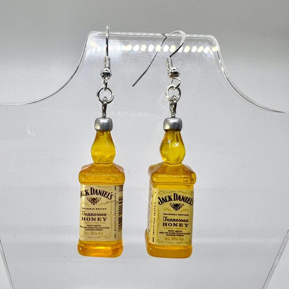 Jack Daniels Earrings - Whiskey Earrings - Alcohol Earrings - Party Earrings - Picture 1 of 9